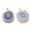 Dyed Natural Druzy Solar Quartz Crystal Pendants G-F693-01J-G-2