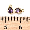 Brass Pave Cubic Zirconia Pendants KK-V011-21G-3