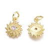 Brass Micro Pave Cubic Zirconia Pendants KK-P187-16G-G-2