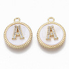 Brass Micro Pave Cubic Zirconia Pendants KK-T062-04A-NF-1
