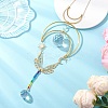 Brass Link Connectors and Glass Suncatchers HJEW-JM04729-1