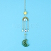 Green Aventurine Moon Sun Catcher Hanging Ornaments HJEW-PW0002-11I-1