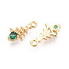 Brass Micro Pave Cubic Zirconia Charms KK-N263-144B-G-2