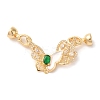 Brass Micro Pave Clear Cubic Zirconia Fold Over Clasps KK-A227-12G-1