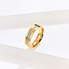 304 Stainless Steel Micro Pave Cubic Zirconia Finger Rings FS-WGAD461-19-2