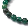Natural Fuchsite Round Beaded Bracelets for Men Women BJEW-TA00612-3