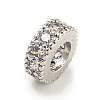 Brass Cubic Zirconia Spacer Beads KKB-L215-014P-2