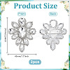 2Pcs Silver Alloy Glass Brooch JEWB-FG0001-55A-2