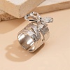 Alloy Rhinestone Bowknot Wide Open Cuff Rings for Women RJEW-S412-07P-1