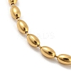 201 Stainless Steel Rugby Beaded Chain Bracelets LS-BJEW-G696-01B-G-2