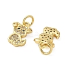 Brass Micro Pave Clear Cubic Zirconia Pendants KK-H076-20G-2