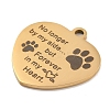 Valentine's Day PVD Vacuum Plating 201 Stainless Steel Pendants STAS-L079-24G-05-2