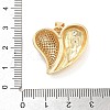Brass Micro Pave Clear Cubic Zirconia Pendants KK-C064-01G-3