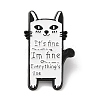 Cat with Word Enamel Pins JEWB-G023-03D-1