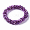 Faceted Transparent Glass Beads Stretch Bracelets BJEW-S144-002F-01-2