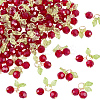 60Pcs Cherry Acrylic & Glass Pendants PALLOY-WH00017-1