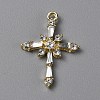 Brass Clear Cubic Zirconia Pendants FIND-WH0129-45LG-1