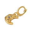 Christmas Brass Rhinestone Moon Pendant Decorations KK-H498-01G-08-2