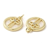 Rack Plating Brass Micro Pave Clear Cubic Zirconia Pendants ZIRC-Q203-01G-02-2