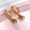 Starfish Brass Micro Pave Cubic Zirconia Hoop Earrings EJEW-F384-14G-02-2