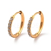 Ion Plating(IP) 316 Surgical Stainless Steel Pave Clear Cubic Zirconia Hoop Earrings Women EJEW-A109-01C-G-1