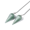 Natural Green Aventurine Dowsing Pendulum Pendants AJEW-N005-01E-2