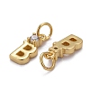 Brass Micro Pave Clear Cubic Zirconia Pendants ZIRC-Z011-35B-2