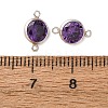 925 Streling Silver Pave Cubic Zirconia Birthstone Connector Charms STER-NH0001-80P-12-3