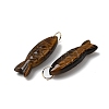 Natural Tiger Eye Carved Pendants G-G314-01G-02-2