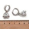 Brass Micro Pave Clear Cubic Zirconia Hoop Earrings EJEW-R016-06P-5