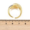 Brass Micro Pave Cubic Zirconia Cuff Rings for Women RJEW-C140-16G-5