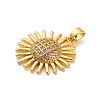Brass Micro Pave Clear Cubic Zirconia Pendants KK-S503-02G-2
