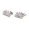 Ion Plating(IP) 304 Stainless Steel Grass Stud Earrings for Women EJEW-F300-04MC-1