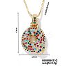 Brass Pave Colorful Cubic Zirconia Letter Pendant Box Chain Necklaces NU0575-17-1
