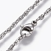 Non-Tarnish 304 Stainless Steel Rope Chain Necklaces NJEW-L167-01B-P-1