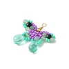Beaded Butterfly Charms PALLOY-MZ00430-4