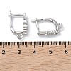 Brass Micro Pave Clear Cubic Zirconia Hoop Earring Findings KK-Z143-05P-3