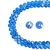 2 Strands Transparent Electroplate Glass Beads Strands EGLA-TA0001-74-2