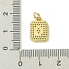 Rack Plating Brass Micro Pave Clear Cubic Zirconia Charms KK-G501-01Q-G-3