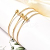 Screw End Ball 304 Stainless Steel Wire Bangle BJEW-F435-01G-7