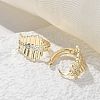 Brass Clear Cubic Zirconia Hoop Earrings EJEW-Q014-17G-5