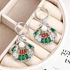 304 Stainless Steel Micro Pave Cubic Zirconia Hoop Earrings EJEW-A119-07P-3