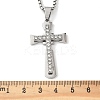 201 Stainless Steel Crystal Rhinestone Religion Cross Pendant Necklaces LS-NJEW-H065-08P-3