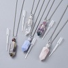 Natural Gemstone Perfume Bottle Pendant Necklaces NJEW-F251-09P-1