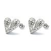 Rack Plating Brass Heart Stud Earrings for Valentine's Day EJEW-Q780-13P-1