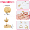 50Pcs Ion Plating(IP) 304 Stainless Steel Stud Earring Findings STAS-SC0008-57G-2