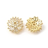 Flower Brass Clear Cubic Zirconia Bead Caps KK-V008-07G-1