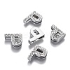 Alloy Letter Slide Charms RB-F034-01P-P-RS-3