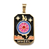 Tarot 304 Stainless Steel Enamel Pendants STAS-M119-09I-G-1