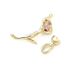 Brass Micro Pave Cubic Zirconia Fold Over Clasps KK-U059-08G-2